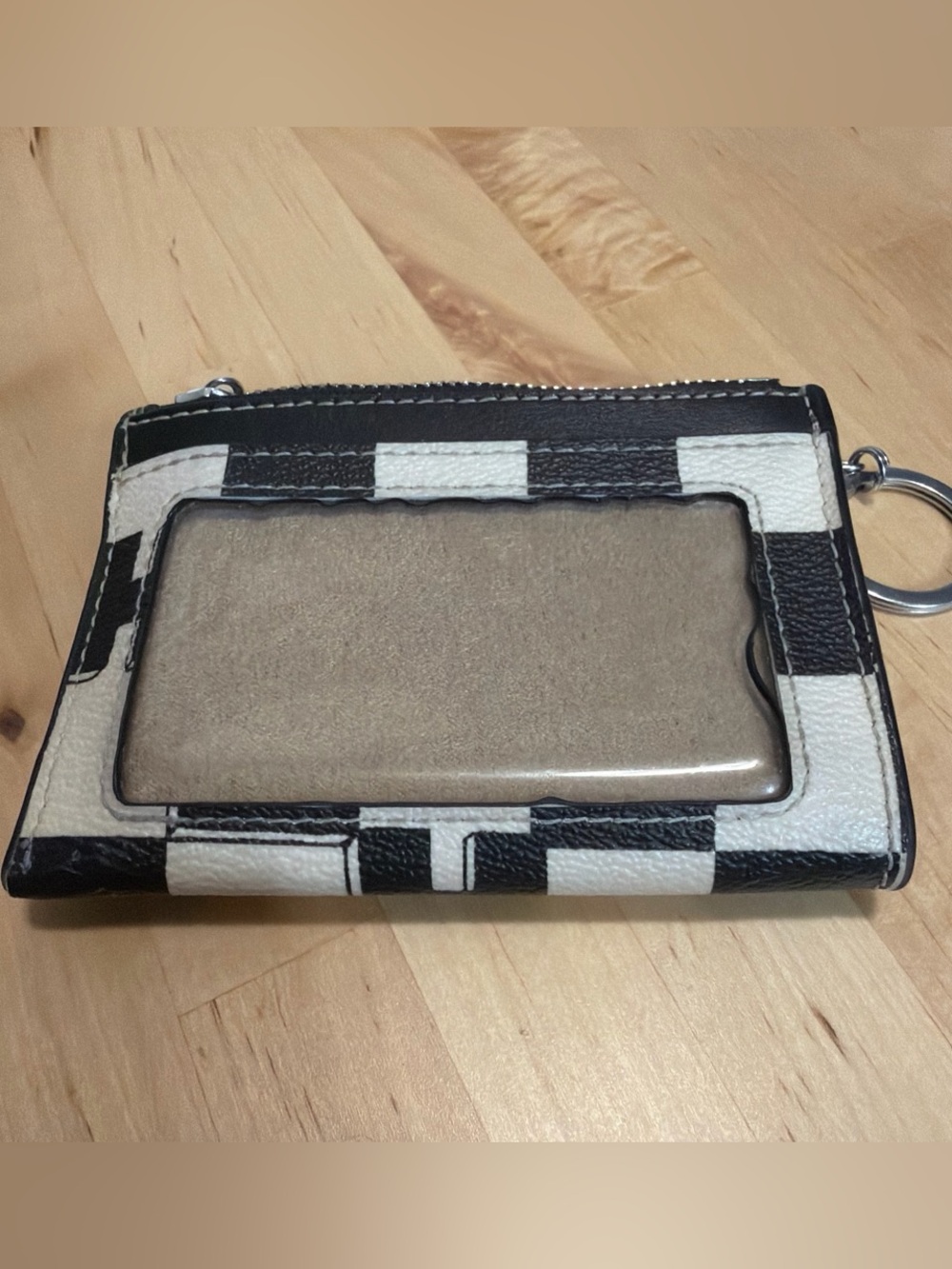 Coach Black and White Check Card Holder Phone Case with ID Window